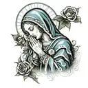 Virgin Mary praying tattoo design idea