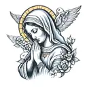 Virgin Mary praying tattoo design idea