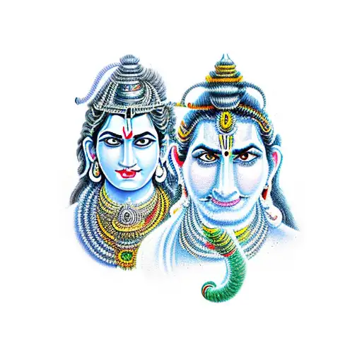 Kali and Shiva tattoo design idea