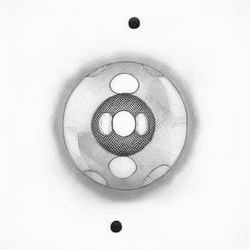 eight ball, dots, Linea, 50s Style Microphone all combined in a graphic style  tattoo design idea