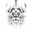 lion and viking tattoo design idea