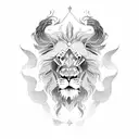 lion and viking tattoo design idea