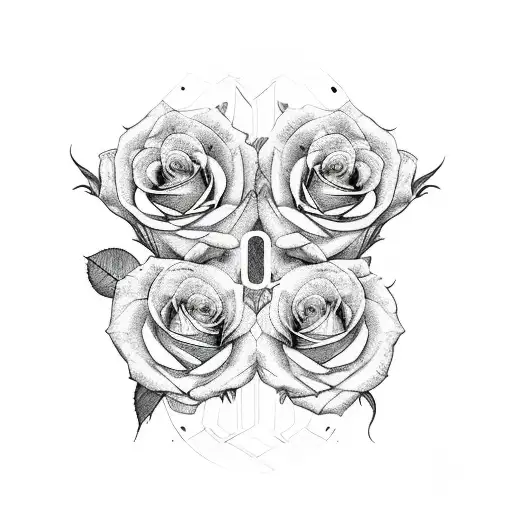 Virgo September 15th 2021, heart, roses tattoo design idea