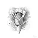 Virgo , heart, roses tattoo design idea