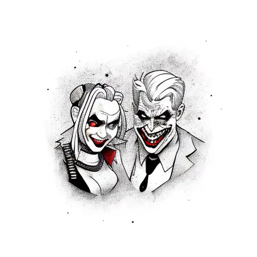 joker and Harley Quinn tattoo design idea