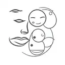 happy face and sad face overlapping each other tattoo design idea