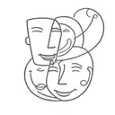 happy face and sad face overlapping each other tattoo design idea