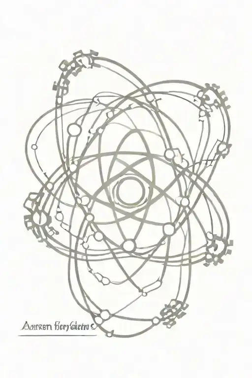 Text: "Atom is not a soldier, atom is a worker!", with added atom and gear tattoo design idea