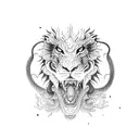 Dragon lion snake tiger tattoo design idea