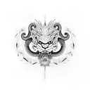 Dragon lion snake tiger tattoo design idea