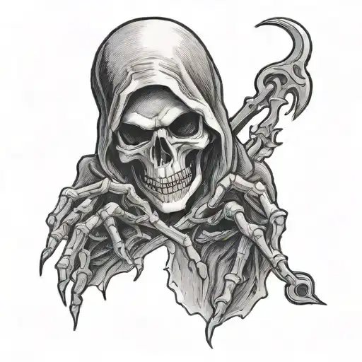 reaper hands stitching cut in heart tattoo design idea