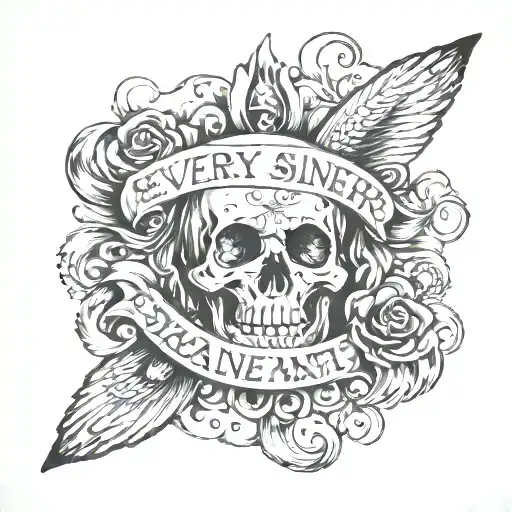 need a cool image for tatto with text "every sinner have a future every saint have past" tattoo design idea