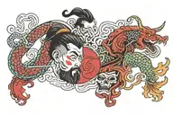 two opposite guys one is sinner one is saint and there should be text every sinner has future; every saint has past  tattoo design idea