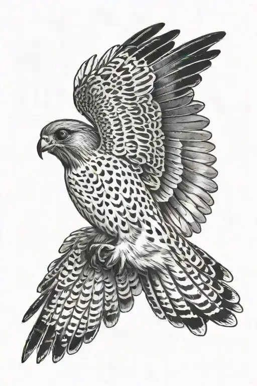 kestrel hovering mouse tattoo design idea