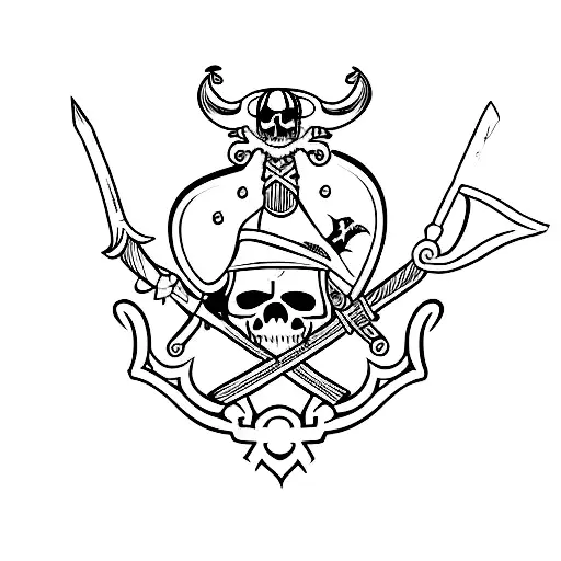 A simple pirate sword tattoo design idea