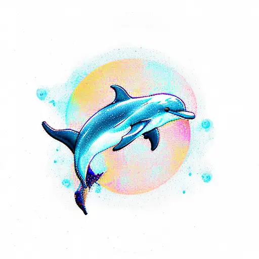 dolphin on a snowboard tattoo design idea