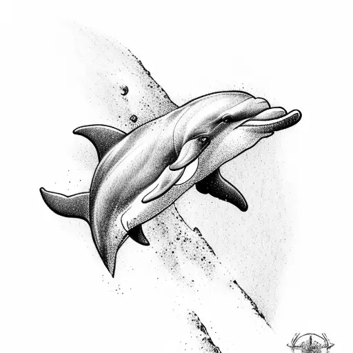 dolphin with a snowboard tattoo design idea