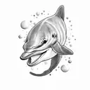 dolphin on a snowboard tattoo design idea