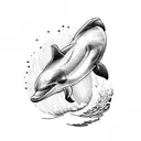 dolphin on a snowboard tattoo design idea