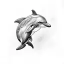 dolphin with a snowboard tattoo design idea