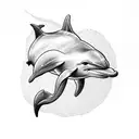 dolphin with a snowboard tattoo design idea