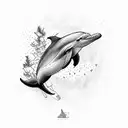 dolphin with a snowboard tattoo design idea