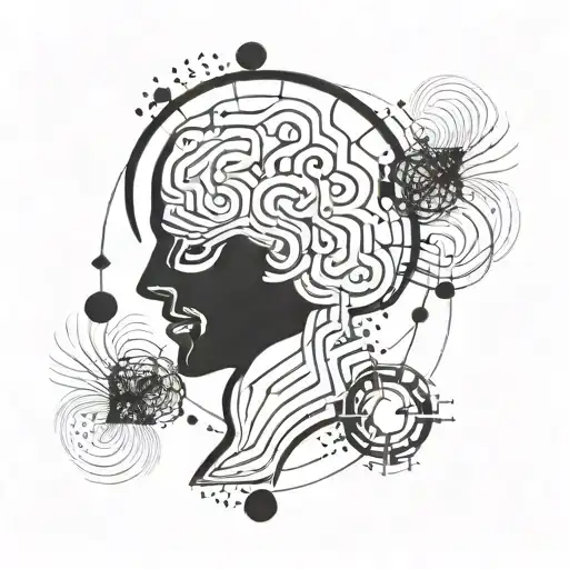 Combine mathematical symbols with abstract brain waves for a unique design tattoo design idea