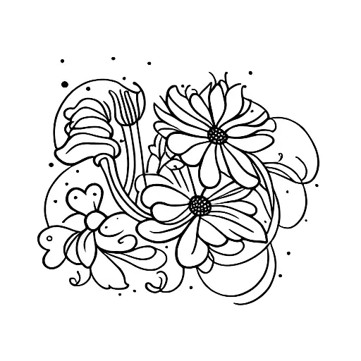 february and december birth flowers tattoo design idea