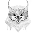 full body Raven with nordic runes tattoo design idea