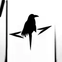 full body Raven with nordic runes tattoo design idea