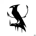 full body Raven with nordic runes tattoo design idea
