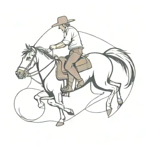 Cowgirl riding men sitting tattoo design idea