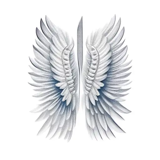 angel wings with diamond tattoo design idea