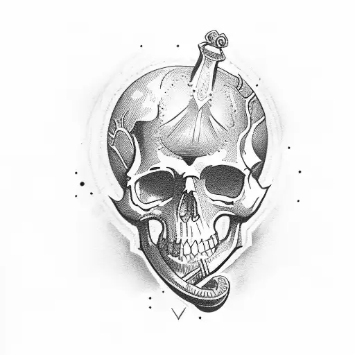 hourglass with skull, heart, sword, and crown tattoo design idea