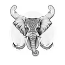 A Celtic-inspired tattoo featuring a majestic elephant surrounded by intricate knotwork designs tattoo design idea