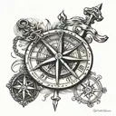 Latin cross and compass tattoo design idea