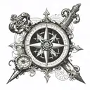 Latin cross and compass tattoo design idea