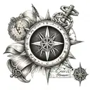 Latin cross and compass tattoo design idea