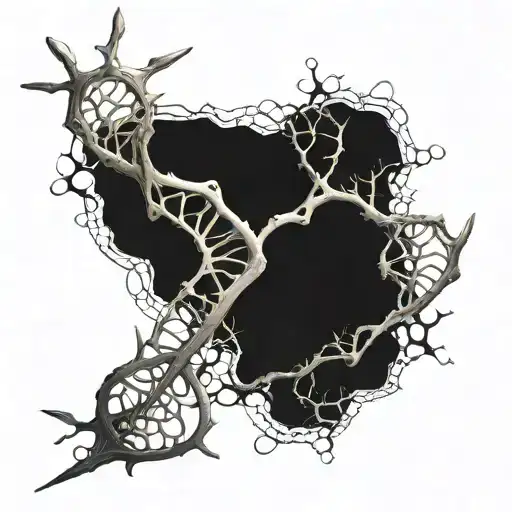 A neuron morphing into a DNA double helix, symbolizing the connection between neuroscience and genetics tattoo design idea