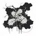 An abstract representation of the client's nephew and sister as interconnected neurons, illustrating the bond between family members tattoo design idea