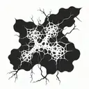 An abstract representation of the client's nephew and sister as interconnected neurons, illustrating the bond between family members tattoo design idea