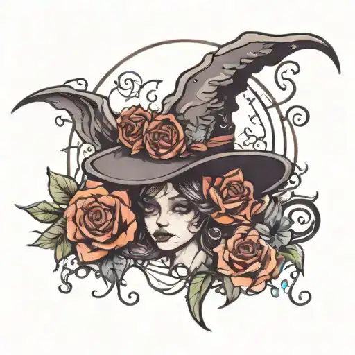 witchy style tattoo tattoo design idea