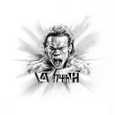 Van Halen logo with david lee Roth face and Eddie van halen tattoo design idea