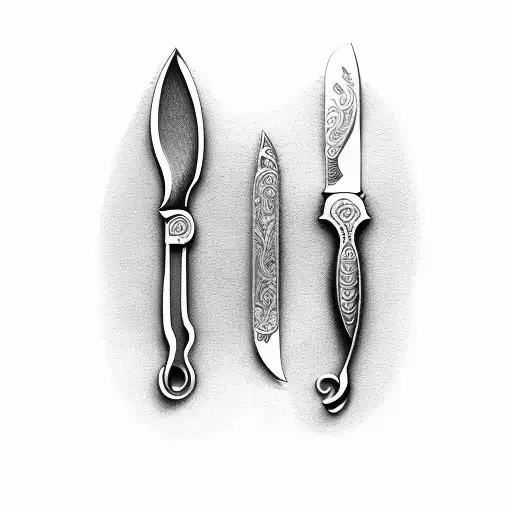knife bar spoon tattoo design idea