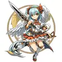 anime loli angel holding sword tattoo design idea