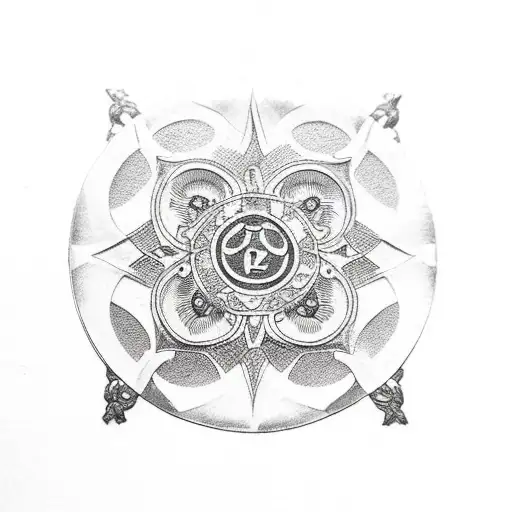 Medal of Saint Benedict in medieval style tattoo design idea