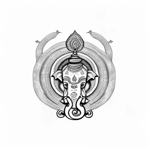 Leo Shiva Om Ganpati tattoo design idea