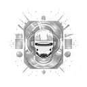 Robocop Upperbody epic pose tattoo design idea