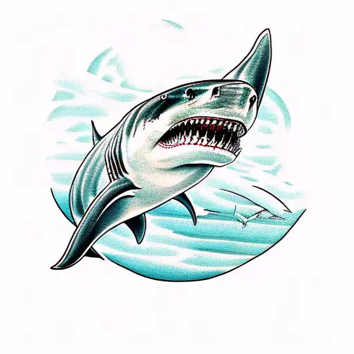 great white shark tattoo design idea