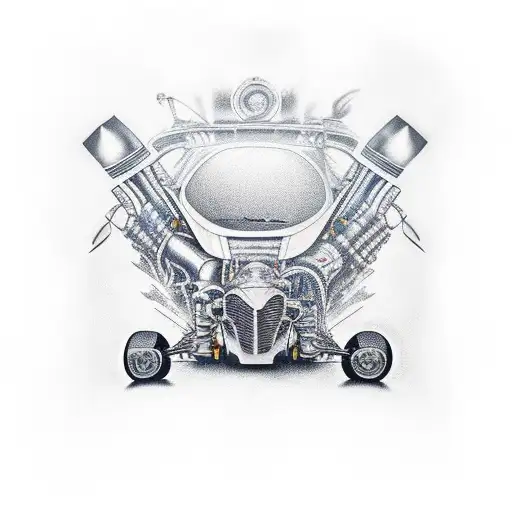 Petrolhead, car, pistonk, sparks tattoo design idea